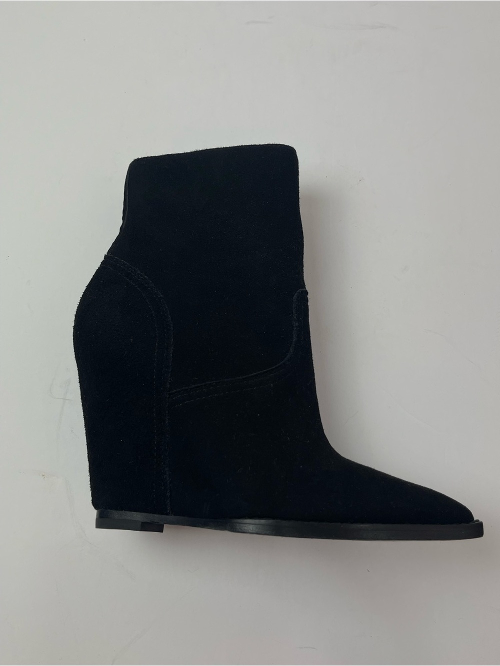 RARE ASH JASMIN 35 US 5 Size Zip Wedge Pointed Toe Ankle Boots Black Suede